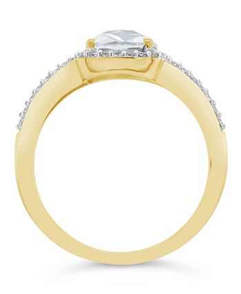 Macy's - Created White Sapphire (1-3/4 ct. t.w.) and Created White Sapphire (1/4 ct. t.w.) Ring in 10k Yellow Gold