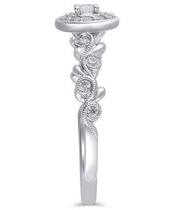 Macy's - Certified Diamond (1/3 ct. t.w.) Engagement Ring in 14K White Gold