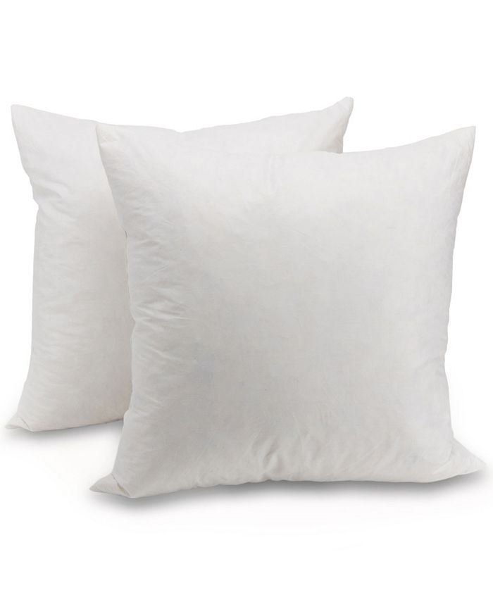 New, Feather And Down Pillow Inserts By Feather Home- 18x18 Square