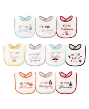 Hudson Baby Baby Boy and Girl Holiday Bibs Set of 10