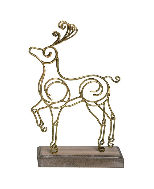 Trans Pac Wood Gold Christmas Geometric Reindeer Decor Reviews