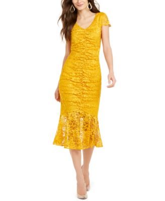 macys yellow cocktail dress