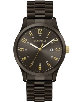 Caravelle - Men's Dark Gray Stainless Steel Expansion Bracelet Watch 40mm