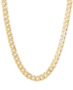 Shop Macy's Curb Link 22" Chain Necklace (7mm) In 18k Gold-plated Sterling Silver In Gold Over Silver