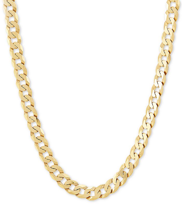 Bel-Oro International, Curb Link 22 Chain Necklace in 18k Gold-Plated Sterling Silver - Gold Over Silver
