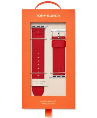 Tory Burch Women's McGraw Red Band For Apple Watch® Leather Strap 38mm/40mm