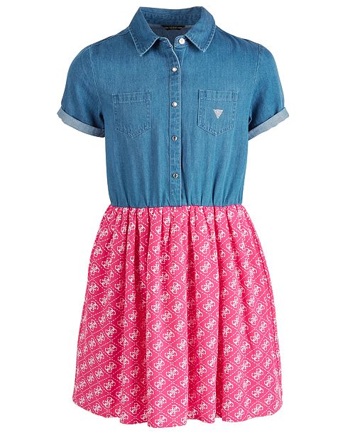 Guess Big Girls Denim Bodice Fit Flare Dress Reviews All