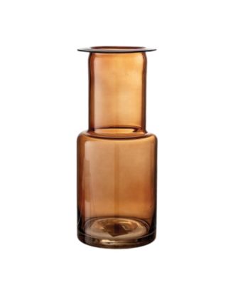 Bloomingville - Transparent Amber Glass Vase with Flat Rim