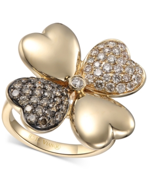 image of Le Vian Diamond Flower Statement Ring (1-1/5 ct. t.w.) in 14k Gold