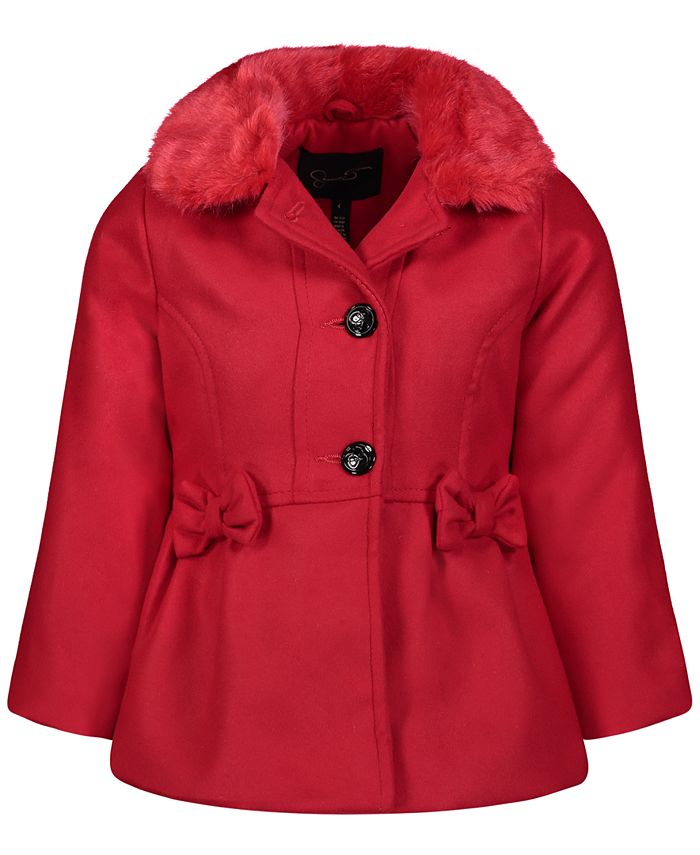 Jessica Simpson Toddler Little Girls Faux Fur Collar Coat Macy s