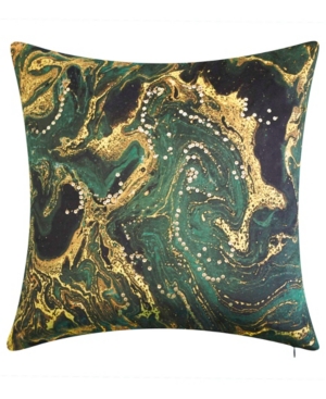 Ediehome Malachite Crystal Decorative Pillow In Dark Green