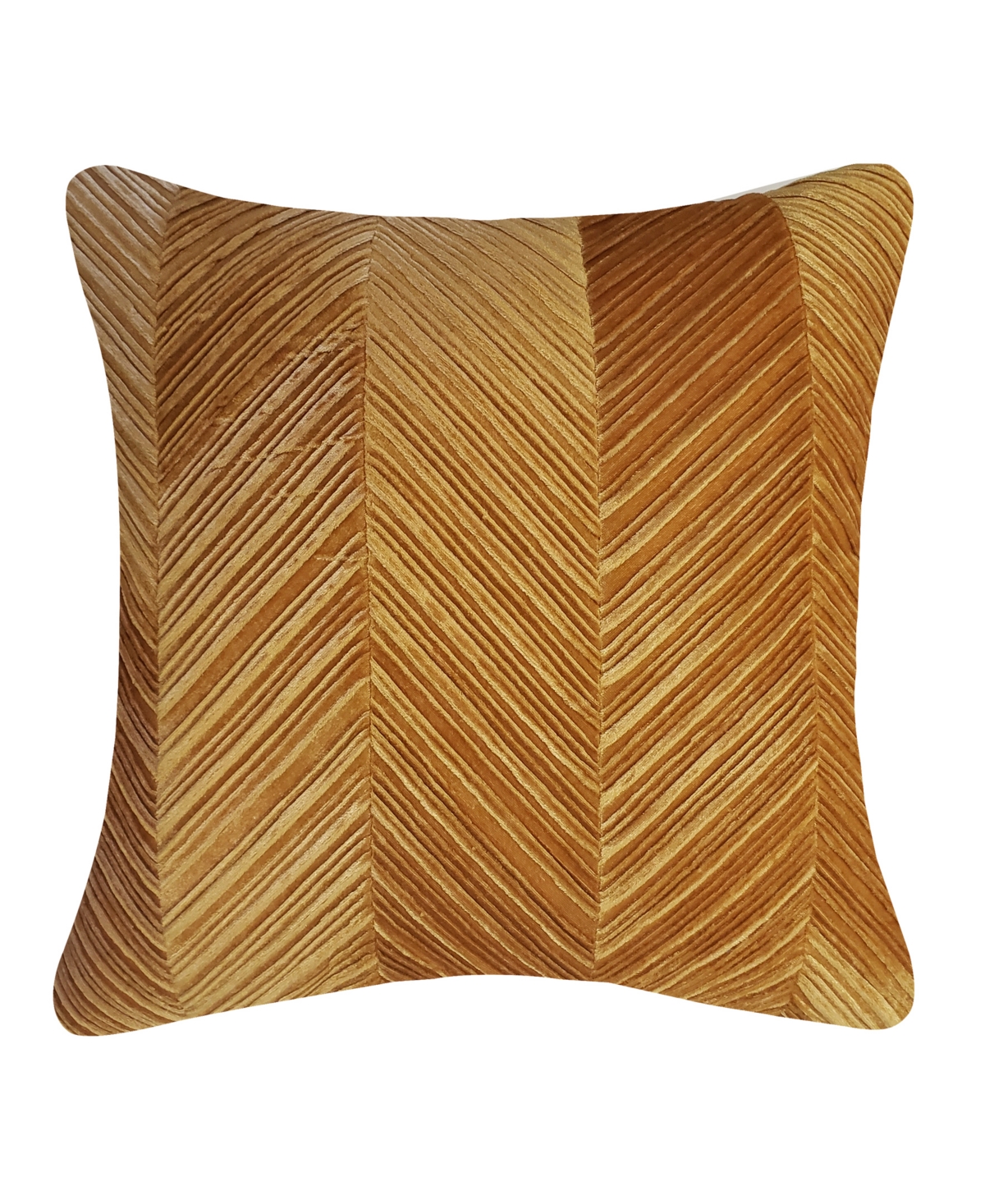 Ediehome Chevron Velvet Decorative Pillow, 20" X 20" In Gold