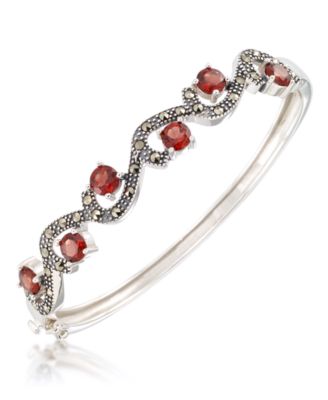 Hotsell Sterling Silver Garnet Bracelet (5 CT)