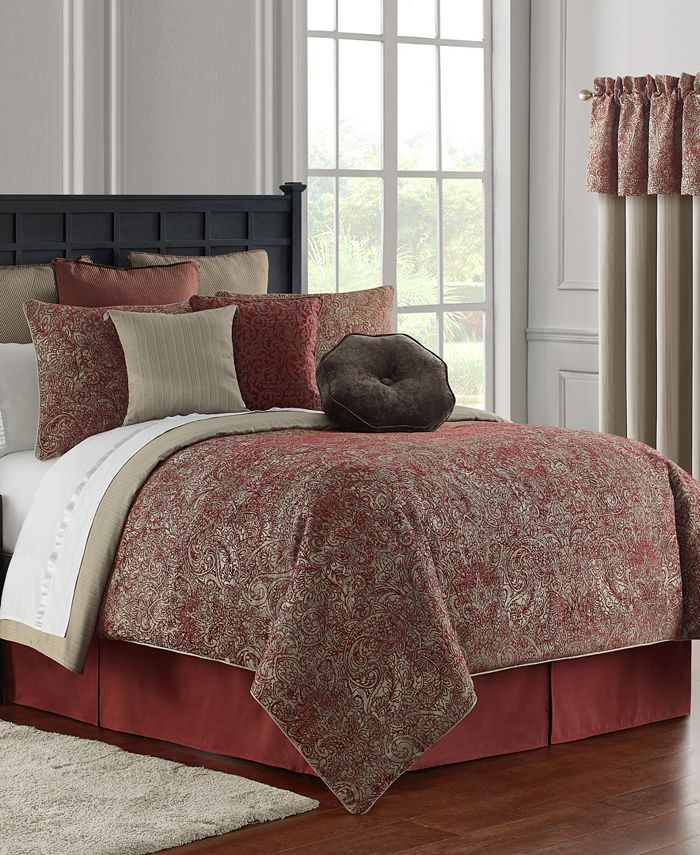 Waterford Caine California King 4 Piece Comforter Set & Reviews Comforter Sets Bed & Bath