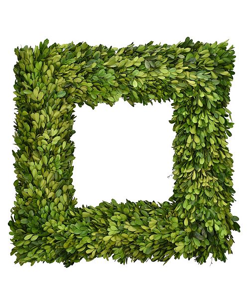 Mills Floral 20 Square Preserved Boxwood Wreath Reviews All