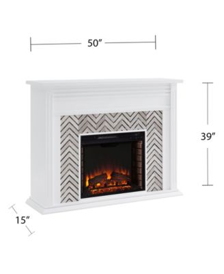 Elior Marble Tiled Electric Fireplace
