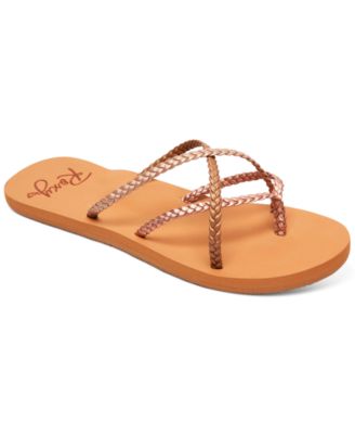 roxy braided flip flops