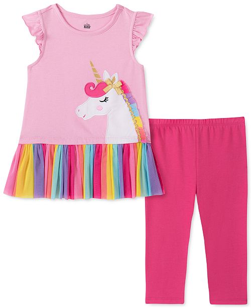 Kids Headquarters Toddler Girls 2 Pc Unicorn Tunic Leggings Set