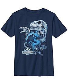 Jurassic World Two Big Boy's T-Rex Squad Camo Shatter Short Sleeve T-Shirt