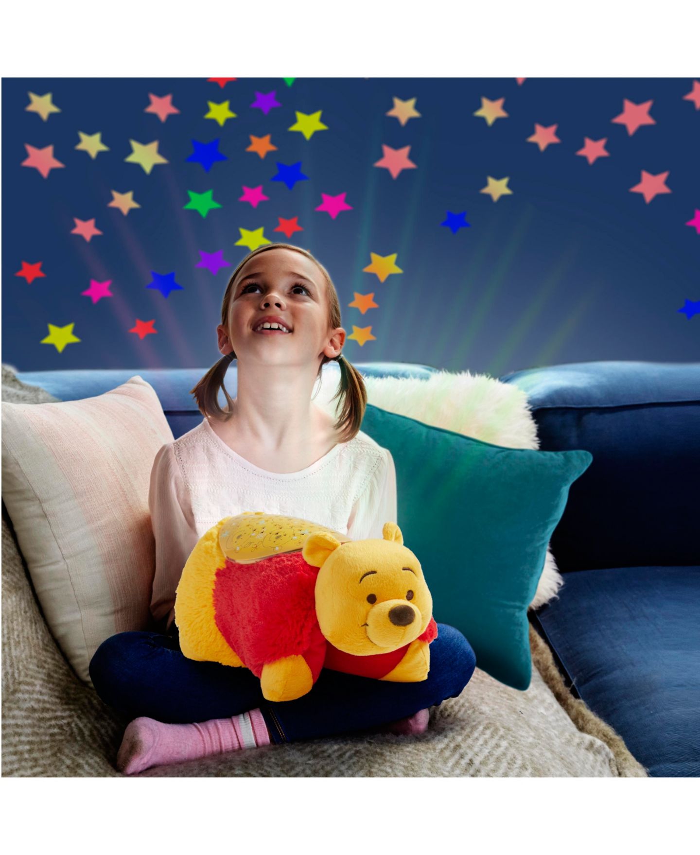 Детская мягкая игрушка Pillow Pets Winnie the Pooh 16" Sleeptime Lite Night Light Plush — фото 4