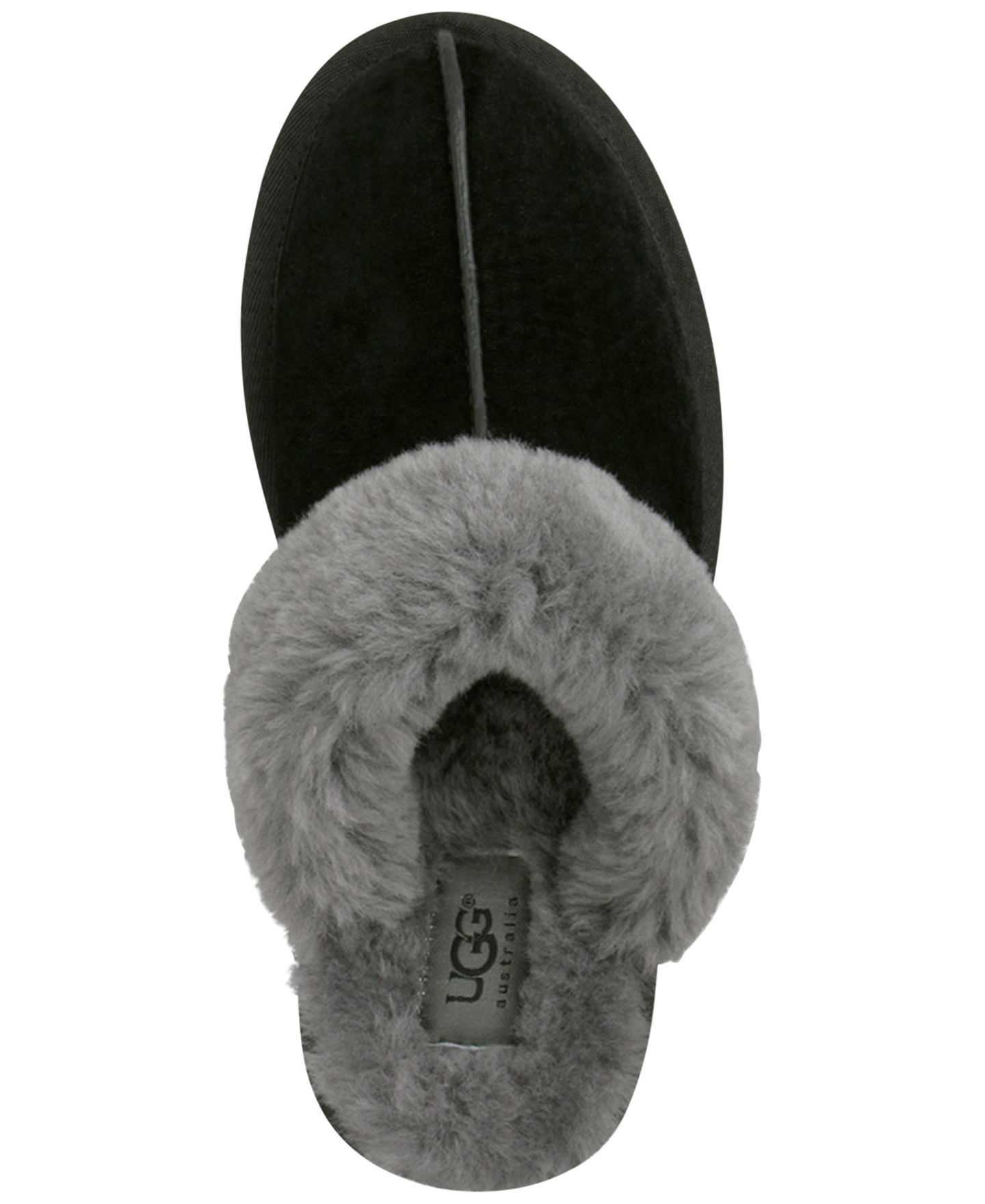Женские тапочки UGG® Scuffette II Slip On Slippers, цвет: Чёрный / Серый — фото 8