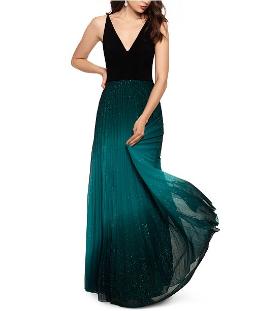 betsy and adam glitter print gown
