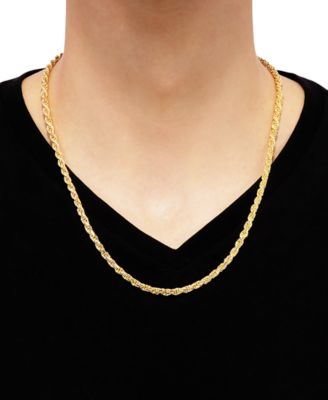 Rope Link 22" Chain Necklace in 18k Gold-Plated Sterling Silver