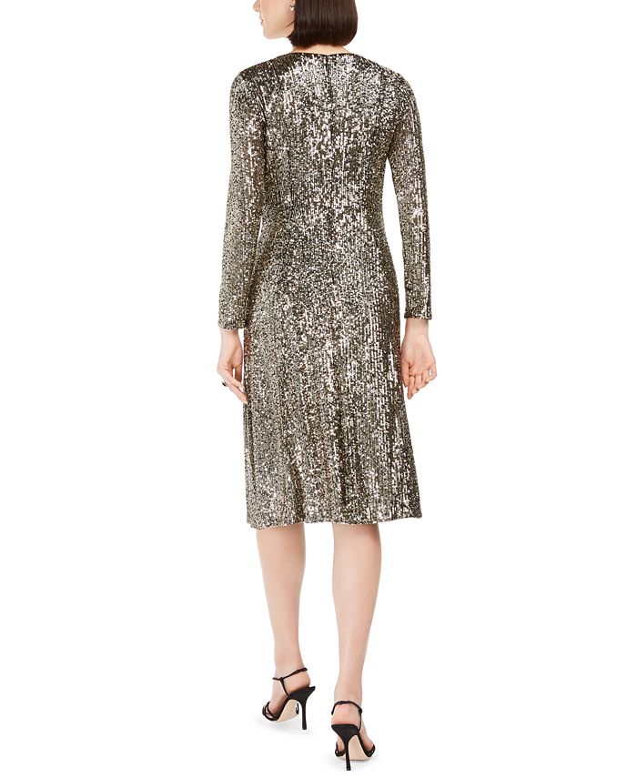 Taylor Sequined Slit Midi Dress - Macy's