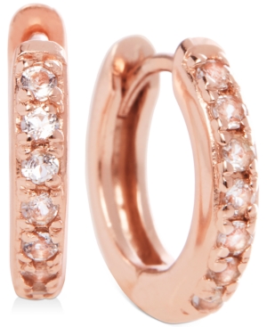 image of Olivia Burton White Topaz Small Huggie Hoop Earrings, 0.5