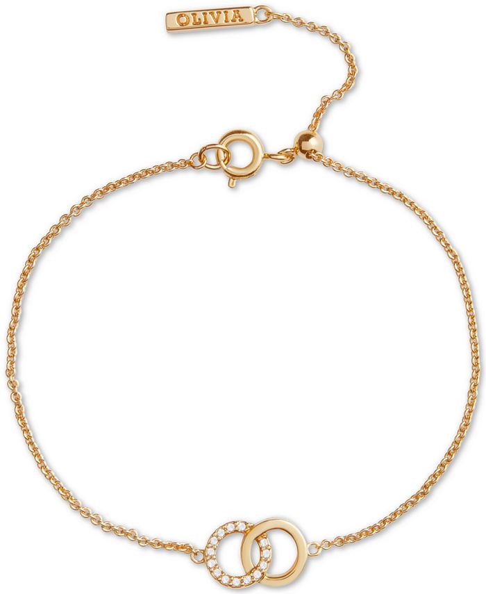 Olivia Burton Crystal Interlocking Ring Adjustable Link Bracelet - Macy's