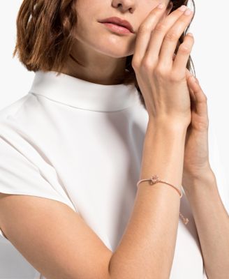 Rose Gold-Tone Crystal Clover Bangle Bracelet