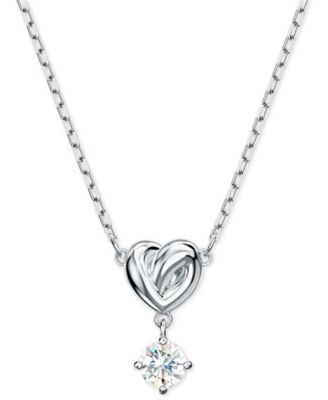 Swarovski Heart Knot Crystal Pendant Necklace, 14-7/8