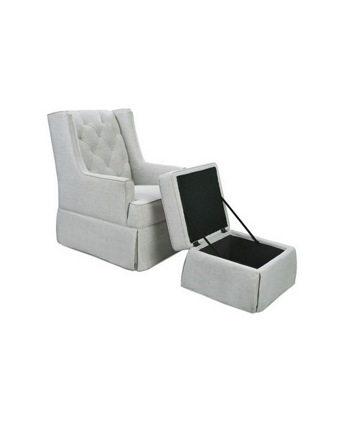 Million dollar baby classic sadie swivel glider with online storage ottoman