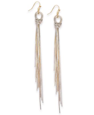 Thalia Sodi - Two-Tone Multi-Chain Knotted Linear Drop Earrings