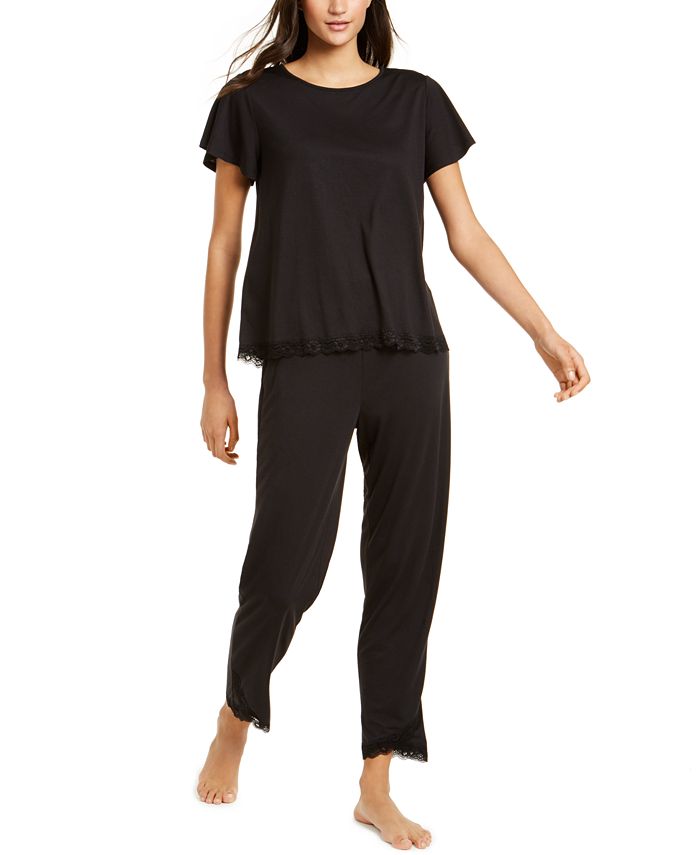 Charter Club Lace-Trim Pajamas Set, Created for Macy's - Macy's