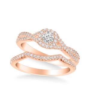 image of Diamond Twist Bridal Set (3/4 ct. t.w.) in 14k White, Yellow or Rose Gold