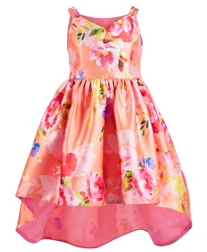 Bonnie Jean Little Girls Floral-Print High-Low Dress - Macy's