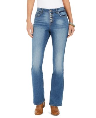 women's low rise button fly jeans