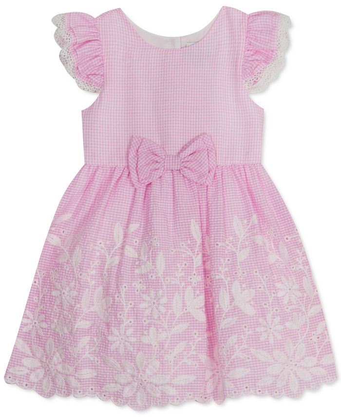 Rare Editions Little Girls Eyelet Gingham Dress - Macy's
