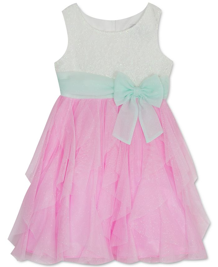 Rare Editions Little Girls Glitter Cascade Dress - Macy's
