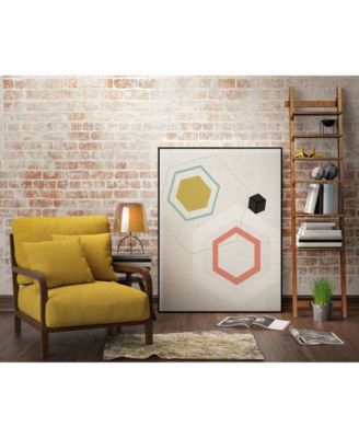 Giant Art 24" x 18" Mod Geometry II Art Block Framed Canvas