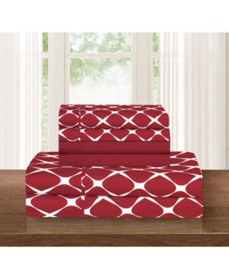 Elegant Comfort Bloomingdale Wrinkle Free Sheet Sets In Medium Red