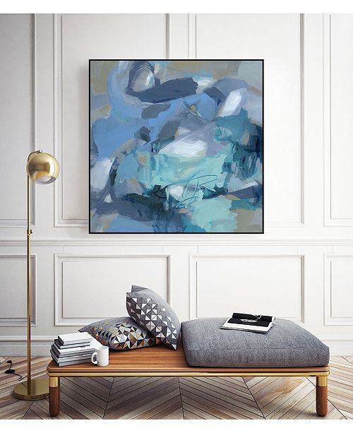Giant Art 30 X 30 Abstract Blues I Art Block Framed Canvas