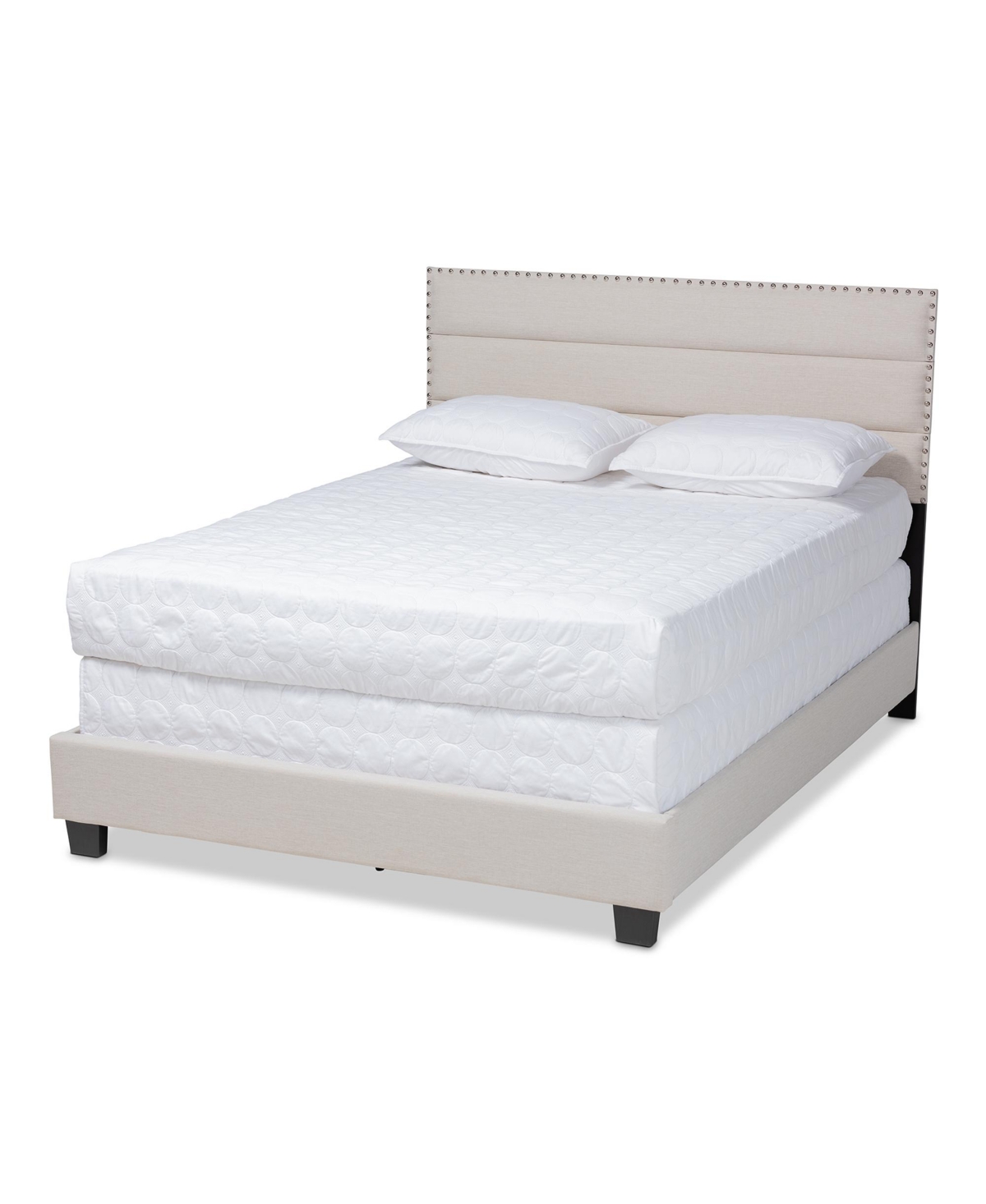 Ansa Fabric Headboard Platform Queen Size Bed