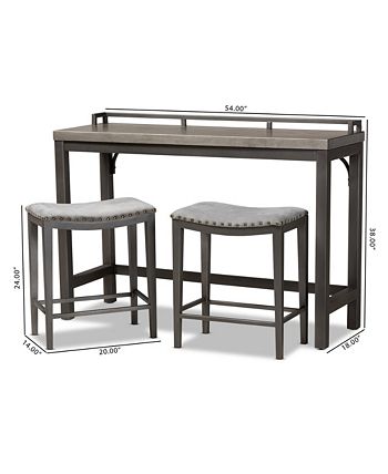 Furniture Noll 3pc Counter Table Set - Macy's