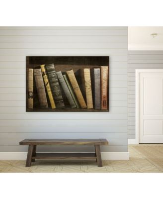 14" x 11" Vintage Like Book Collection II Museum Mounted Canvas Print