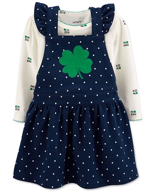 Carter S Baby Girls 2 Pc Cotton Shamrock Print Bodysuit Skirtall