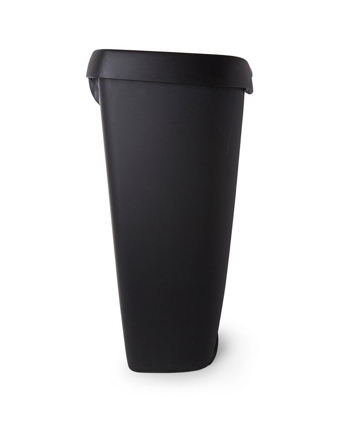 Poubelle Umbra Brim 50L – Plastique PP Noir Et Nickel – Design Moderne