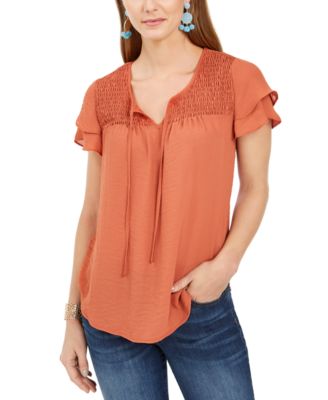 macys flutter sleeve top