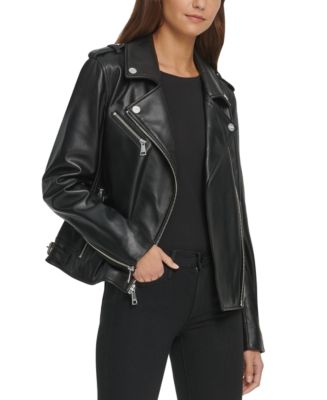 DKNY Leather Moto Jacket Macy s